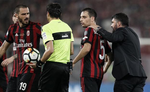 Gattuso durante la final de la Copa Italia