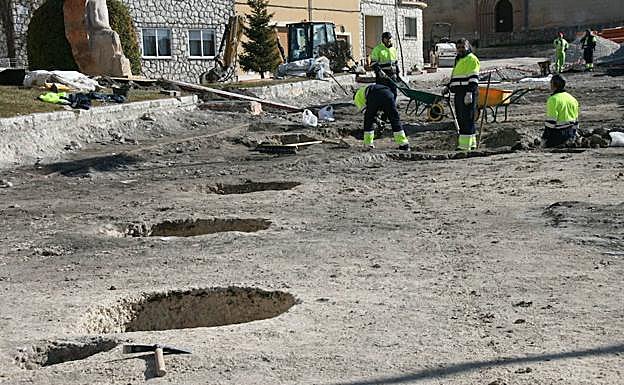Trabajos arqueológicos en la calle Palacio. 