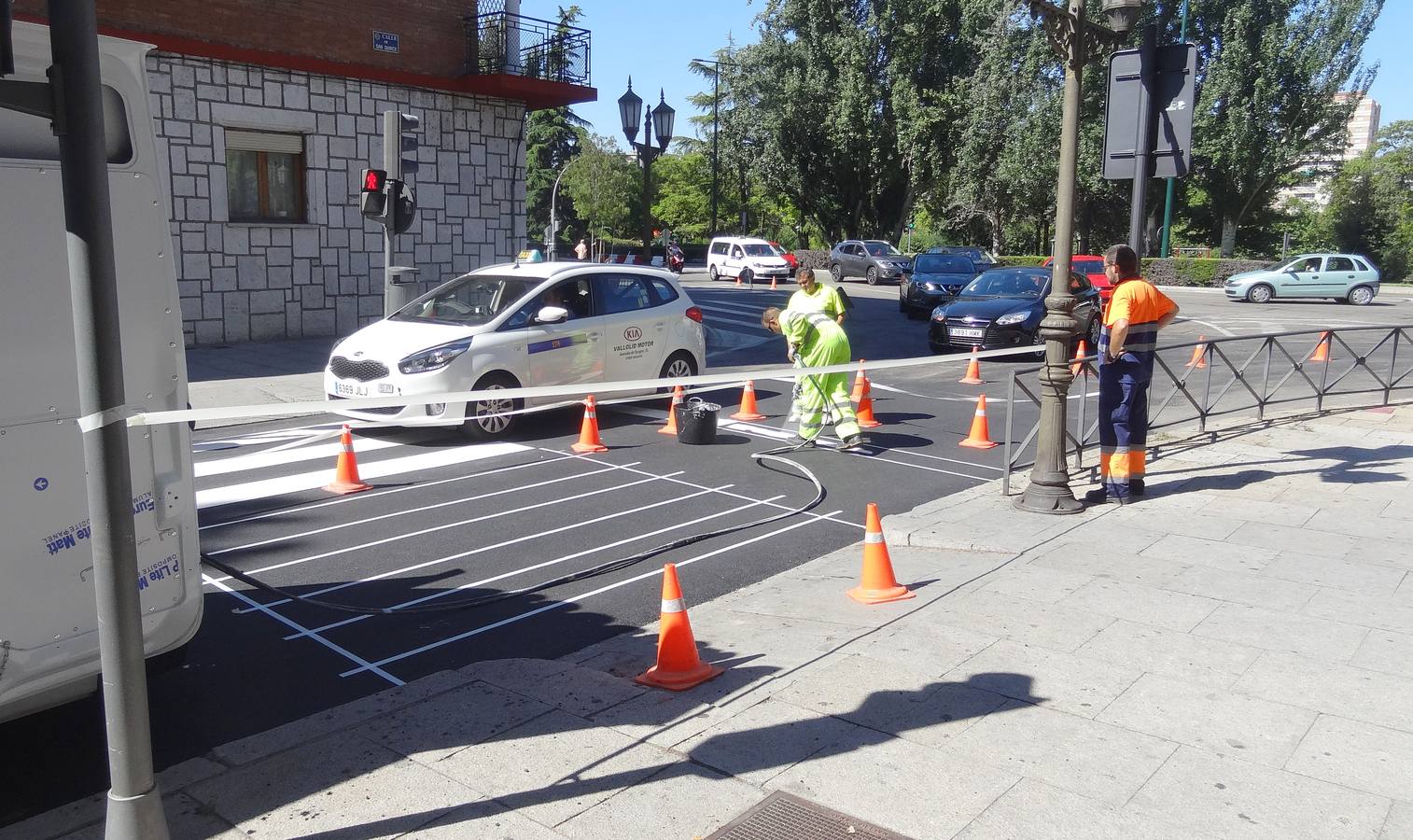Los conductores que circulen por esta vía se encontrarán con uno de los nueve avisadores de velocidad que acaba de instalar el Ayuntamiento