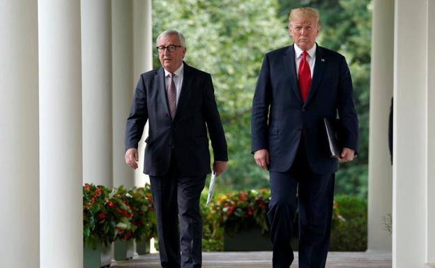 Juncker y Trump durante su reunión en la Casa Blanca.