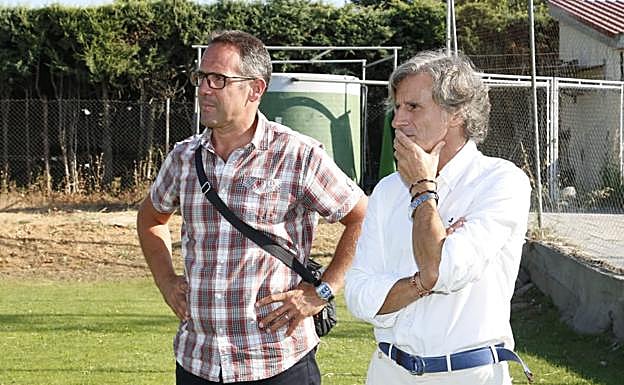 Gorka Exteberria y Roberto Aguirre, en un entrenamiento. 