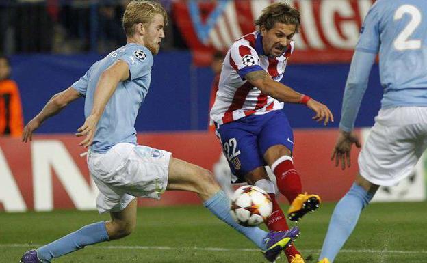 Cerci, marcando su único gol como rojiblanco