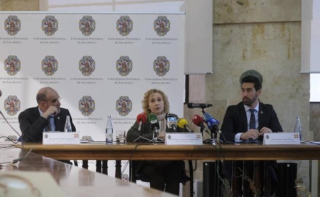 La rectora de la Universidad Pontificia, durante un acto.
