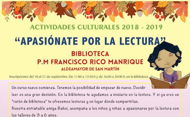 La biblioteca de Aldeamayor de San Martín abre el plazo de inscripción para sus talleres culturales