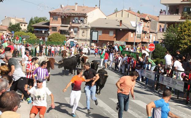 Un momento del encierro del domingo.