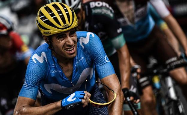 Mikel Landa, en plena ascensión al Col d´Aubisque. 