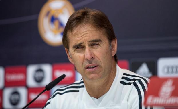 Julen Lopetegui, durante la rueda de prensa. 