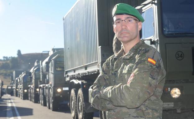 El teniente Carlos Jiménez, que estará al frente del grupo de la Aalog 61, de Valladolid. 