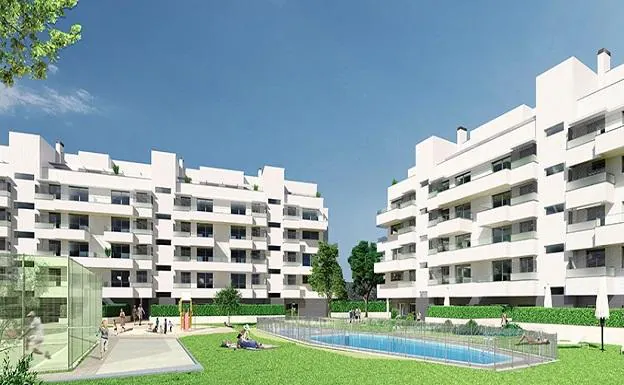 Imagen de la promoción del complejo residencial «Jardines de la Victoria» 