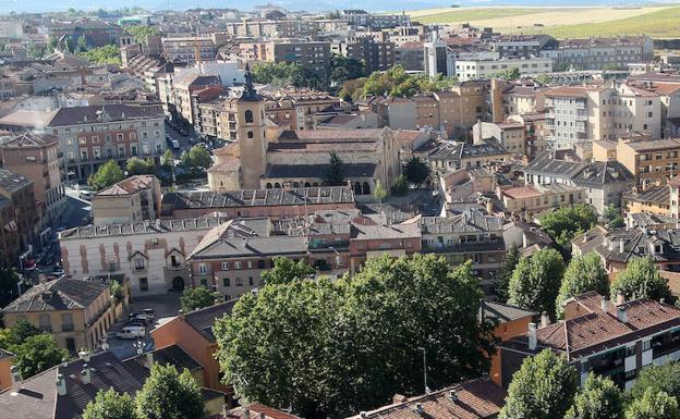 Vista aérea de parte de la ciudad de Segovia