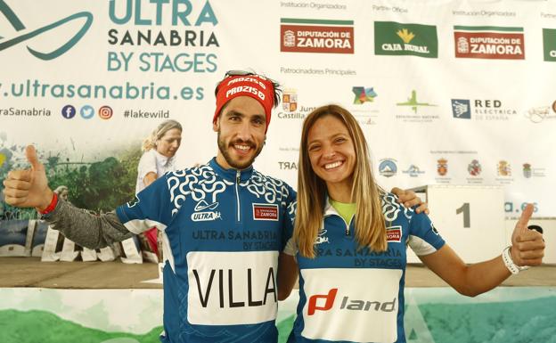 Pablo Villa y Aroa Sío, vencedores en la Ultra Sanabria 2018. 