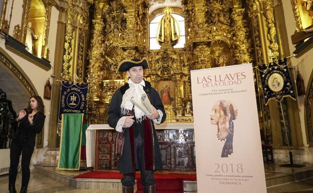 Intervención del actor que ayer representó el papel de Joaquín de Churriguera, en la presentación de esta iniciativa.