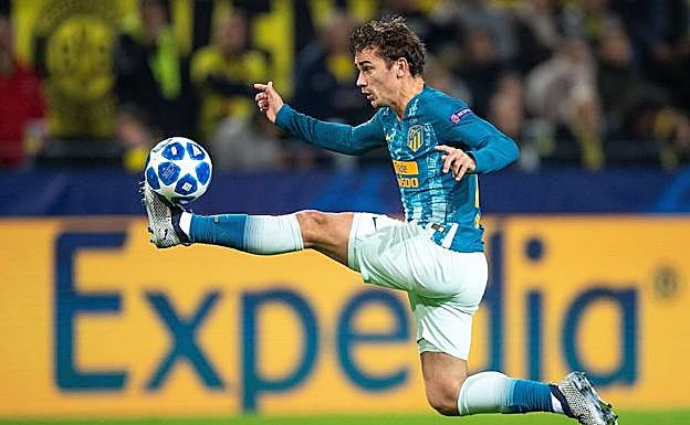 Antoine Griezmann, durante el partido ante el Dortmund. 