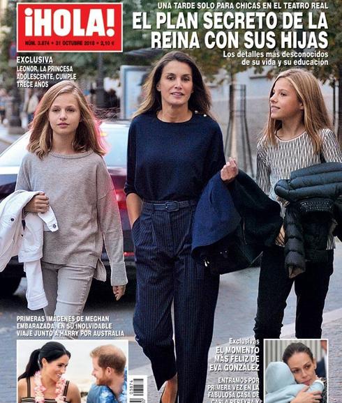 La Reina con sus hijas la princesa Leonor y la infanta Sofía. 