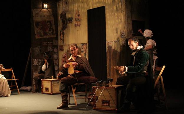 Una escena de la representación en el teatro Juan Bravo. 