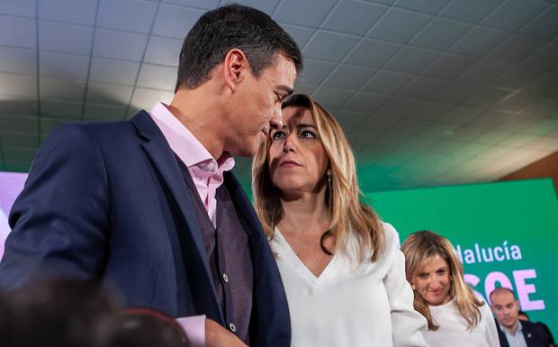 Pedro Sánchez (i) y Susana Díaz. 