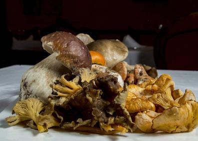 Imagen secundaria 1 - Setas del Restaurante Vallecas, y su cocinero Carlos de Andrés. 