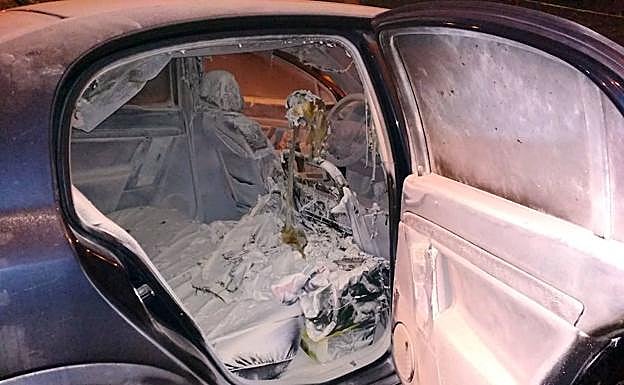 Estado en que quedó el interior del vehículo. 