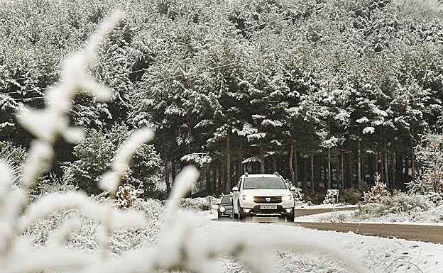 Imagen de la carertera afectada en el término municipal de Candelario. 
