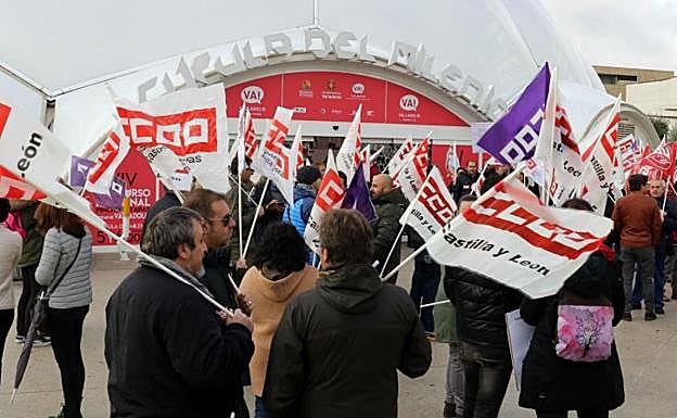 Protesta de los sindicatos por el convenio de hostelería celebrada durante el concurso de pinchos. 
