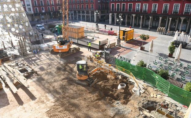 Trabajos sobre el aparcamiento subterráneo de la Plaza Mayor..