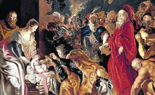 La Adoración de los Reyes Magos' (1608 y 1628-1629). Pedro Pablo Rubens, Museo del Prado. 