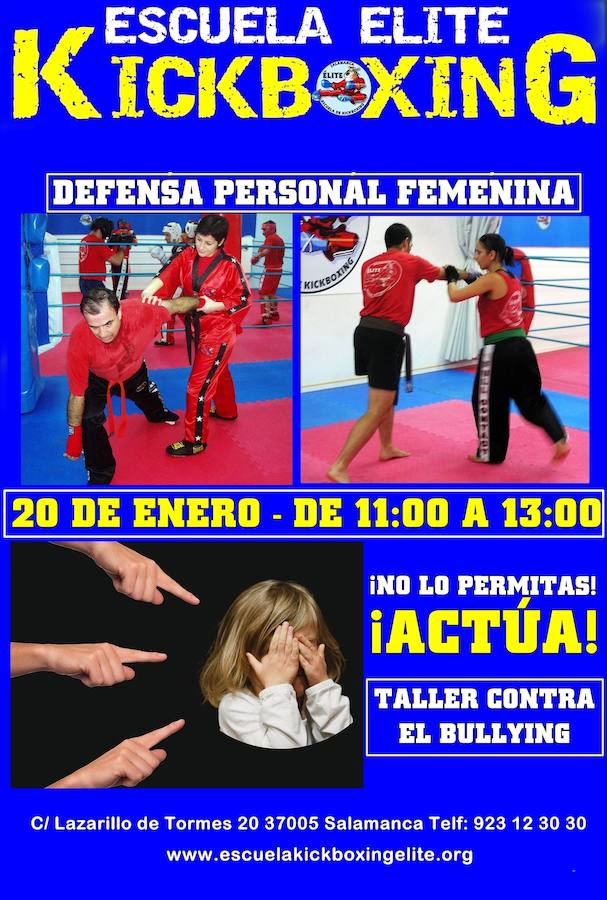 La Escuela de Kickboxing Élite organiza un curso gratuito de Defensa Personal Femenina y un taller contra el Bullying