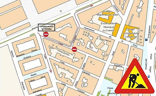 Tramo de la calle Vegafría de Valladolid que será cortado al tráfico este miércoles y jueves. 