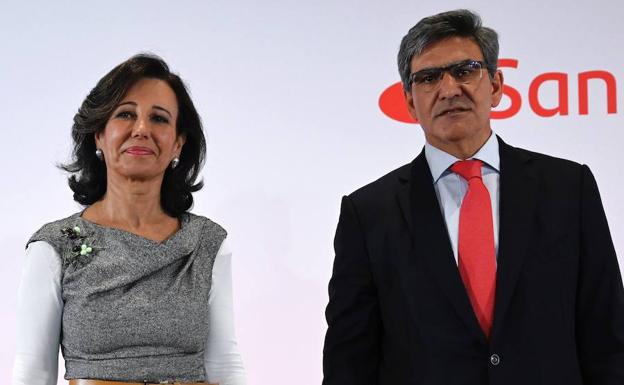 La presidenta del Santander, Ana Botín, y el consejero delegado, José Antonio Álvarez. 