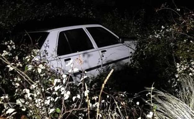 El coche siniestrado en San Esteban del Valle se encontraba semioculto.