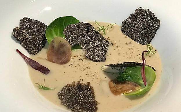 Crema de castañas y trufa. 