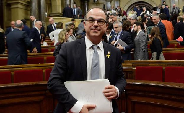 El exconseller de Presidencia de la Generalitat Jordi Turull, en el Parlamento de Cataluña en marzo de 2018.