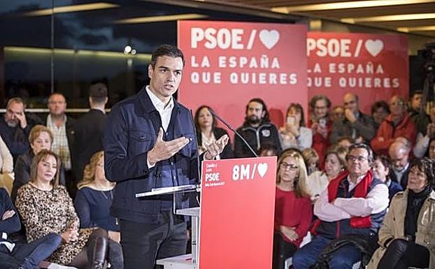 El presidente del Gobierno, Pedro Sánchez, participó en un acto del PSOE en Ávila. 