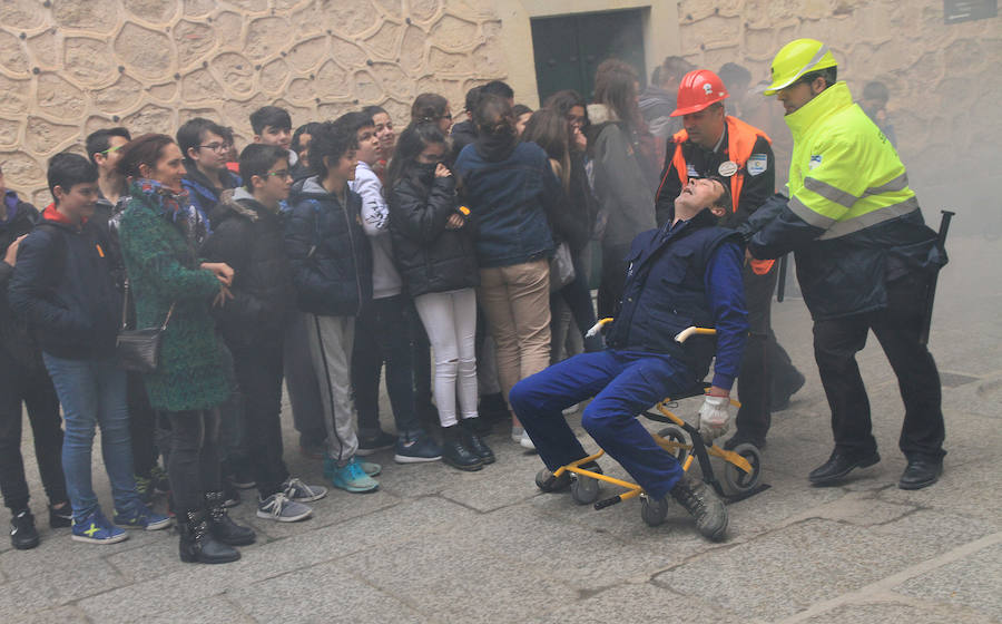 Fotos: Simulacro de incendio en el Alcázar de Segovia