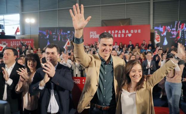 Pedro Sánchez participa en un acto socialista en A Coruña. 