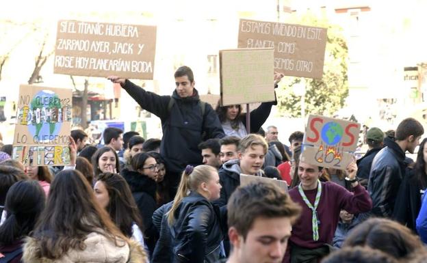 La concentración de esta mañana contra el cambio climático en Valladolid.