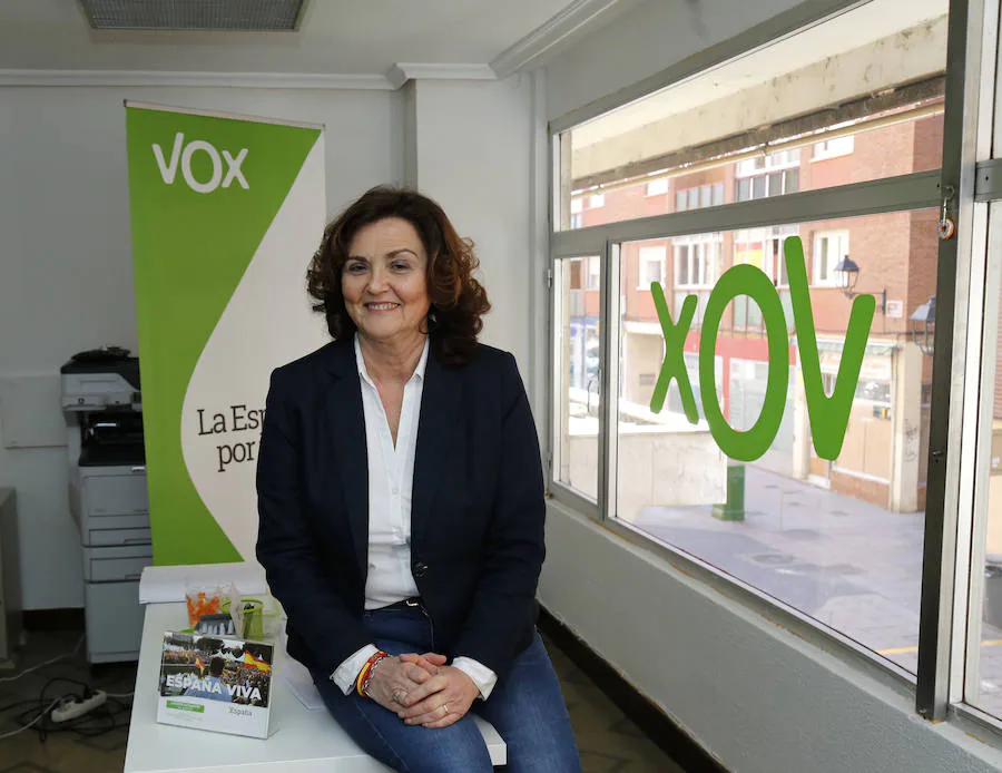 Sonia Lalanda, en la sede de Vox en Palencia. 