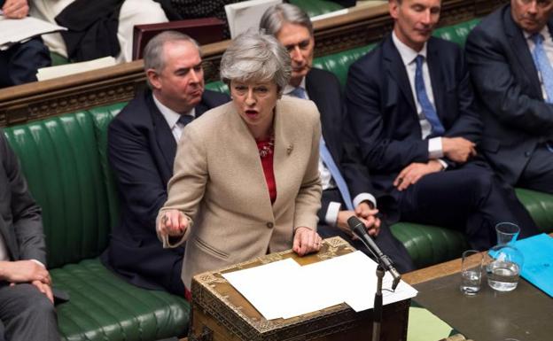 Theresa May, ayer en el Parlamento británico.