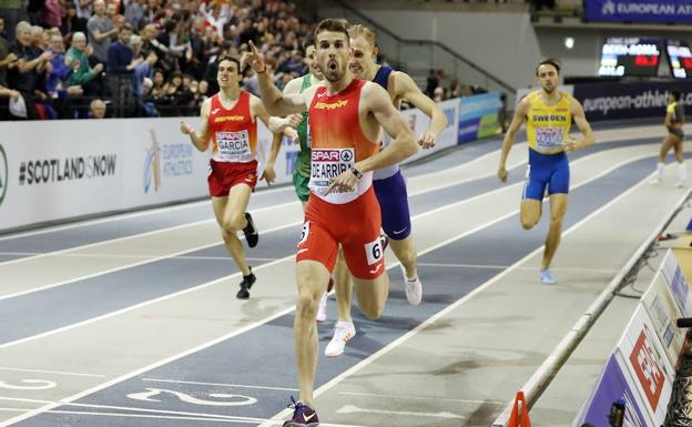 Álvaro de la Arriba, en la final del reciente Europeo bajo techo. 