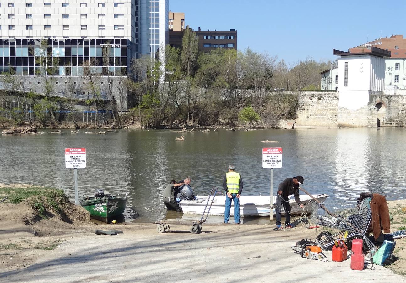 Fotos: El trabajo de los voluntarios libera de troncos los ojos del Puente Mayor de Valladolid