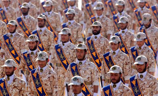 Imagen de archivo que muestra un desfile militar de la Guardia Revolucionaria iraní en Teherán (Irán).