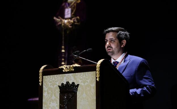 Abraham Coco Barajas, durante su pregón.