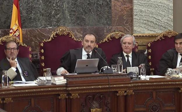 Captura de la señal institucional del Tribunal Supremo en el juicio del procés. 