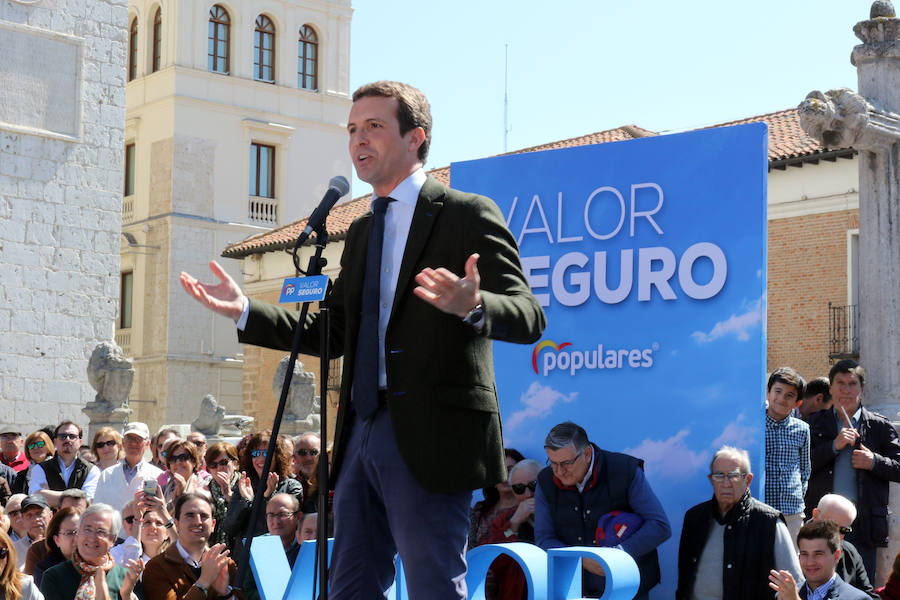 Pablo Casado ha participado frente a la Iglesia de San Pablo en un acto de su partido en Valladolid