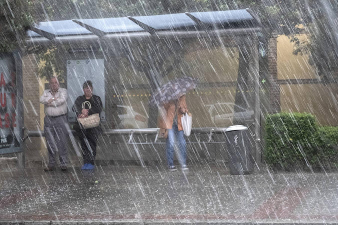 Imágenes de la tormenta de agua y granizado que ha descargado durante veinticinco minutos sobre Valladolid.