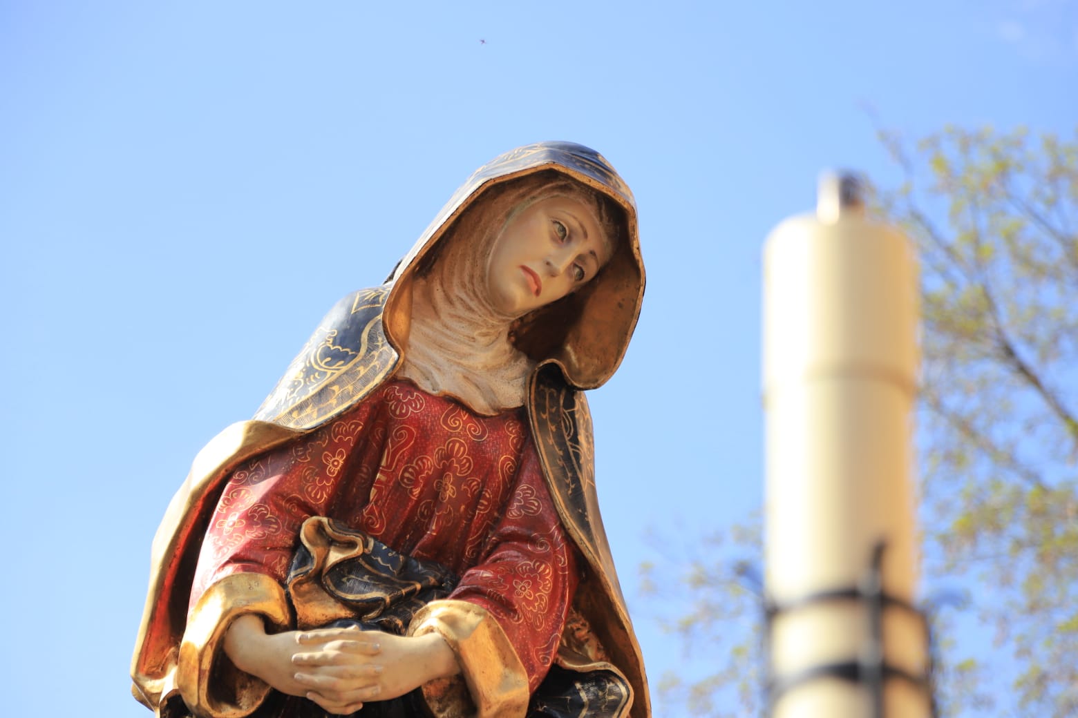 Los cofrades portaron dos imágenes, el Cristo de la Vela, cuyo autor se desconoce y que data del año 1920, y Nuestra Señora del Silencio, una talla de Enrique Orejudo esculpida en el año 1990