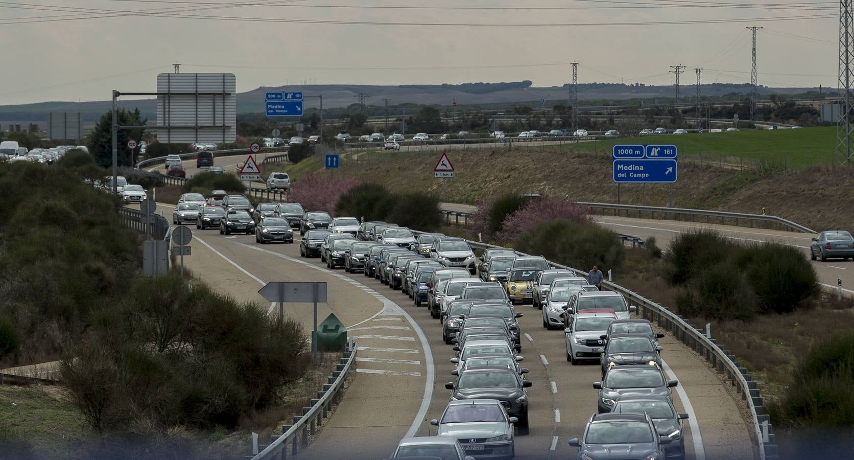 El tráfico lento afecta a los tramos comprendidos entre Mota del Marqués y Villardefrades y Rueda y Ataquines