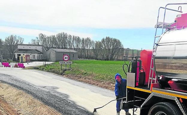 Trabajos en la carretera. 