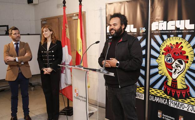 Julio López, Mar Sancho y Carlos Jean, esta mañana.