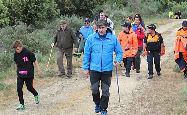 Diego Ledesma, en primer término, durante una de las marchas solidarias realizadas. 